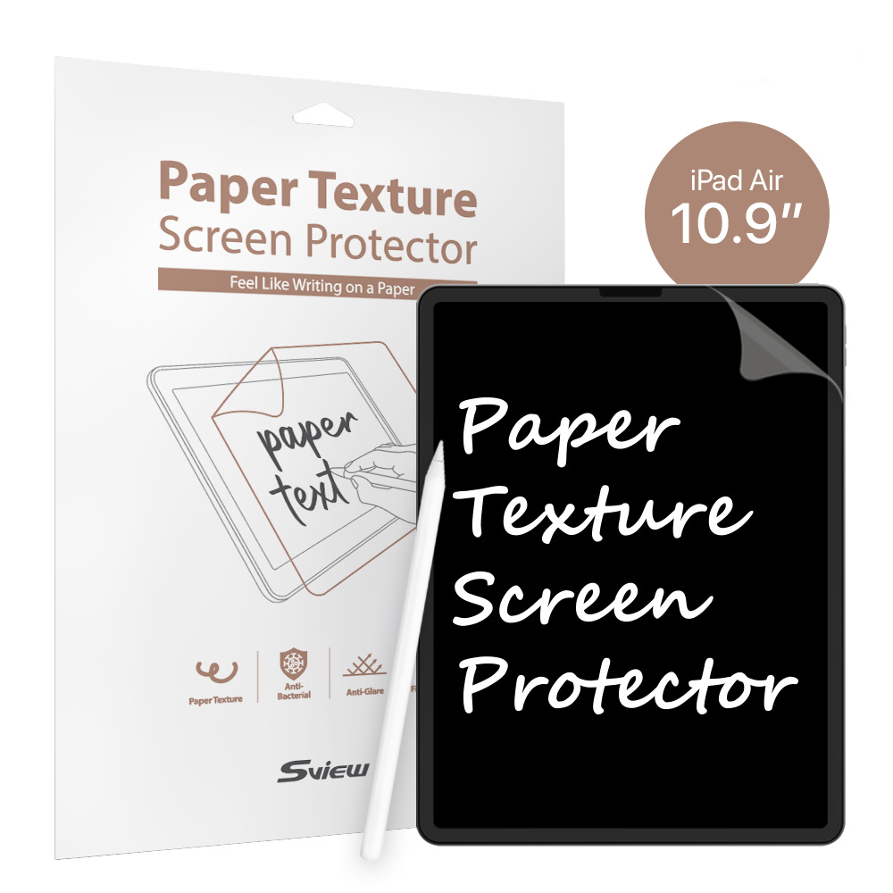Sview Apple iPad Air 10.9″ Made in KOREA Kutu içinde 2 adet Kağıt Dokulu Paper Texture Ekran Koruyucu Film