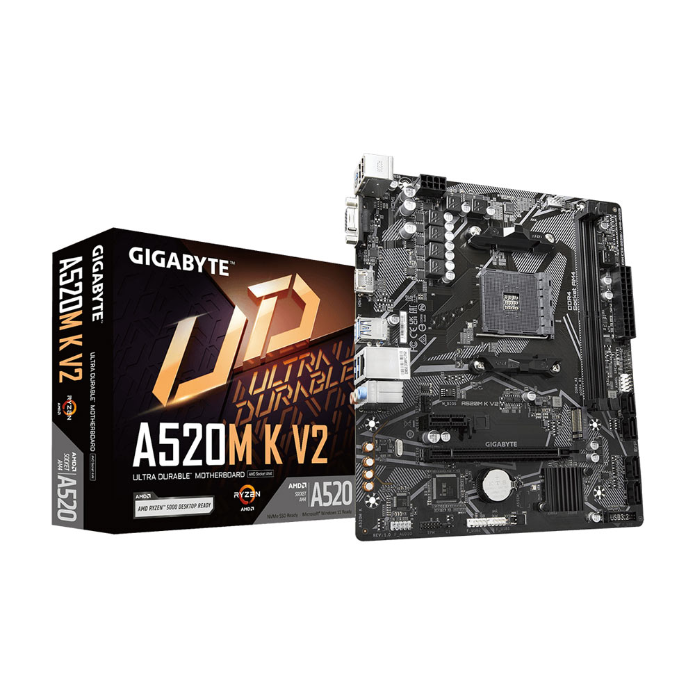 Gigabyte A520M K V2 5100MHz(OC) DDR4 Soket AM4 M.2 HDMI D-Sub mATX Anakart